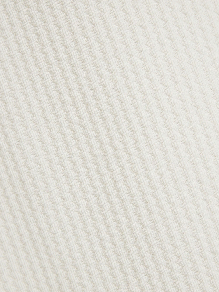 River Island Cream Slim Fit Quilted 100% Cotton Polo Shirt - Image 6 of 6