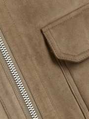 River Island Brown Light Shearling Western Jacket - Image 4 of 4