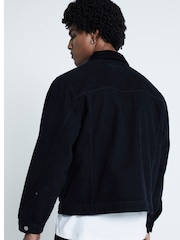 River Island Black 100% Cotton Cord Collar Jacket - Image 2 of 4