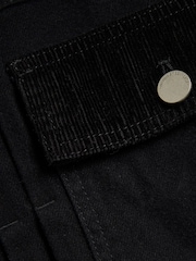 River Island Black 100% Cotton Cord Collar Jacket - Image 4 of 4