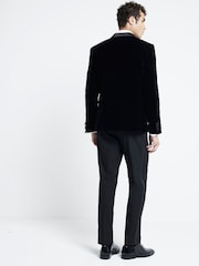 River Island Black SB1 Velvet Tux Jacket - Image 2 of 4