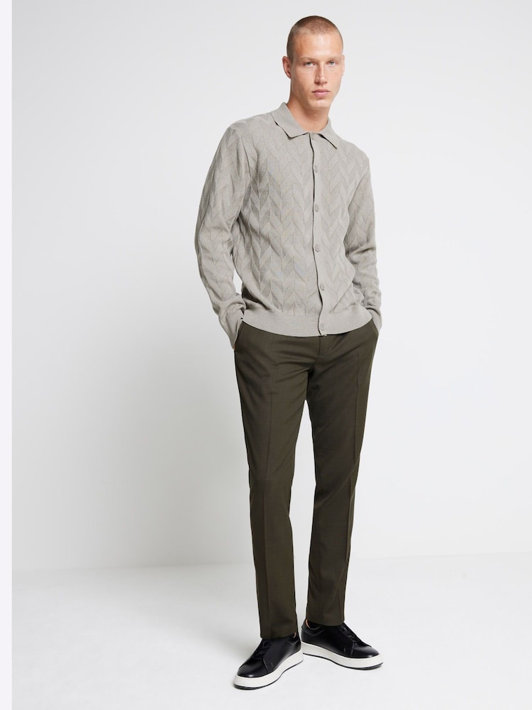 River Island Green Suit Trousers - Image 1 of 4