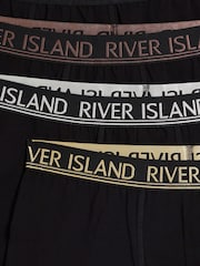 River Island Black Black Double Tip Boxers 4 Pack - Image 4 of 4