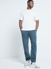 River Island Green Regular Fit 100% Cotton Essential Joggers - Image 3 of 6