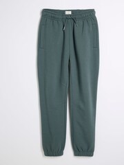 River Island Green Regular Fit 100% Cotton Essential Joggers - Image 5 of 6