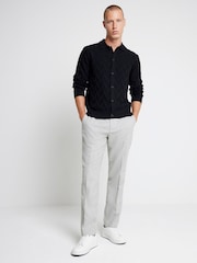 River Island Light Grey Wool Suit Trousers - Image 1 of 4