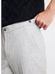 River Island Light Grey Wool Suit Trousers - Image 3 of 4