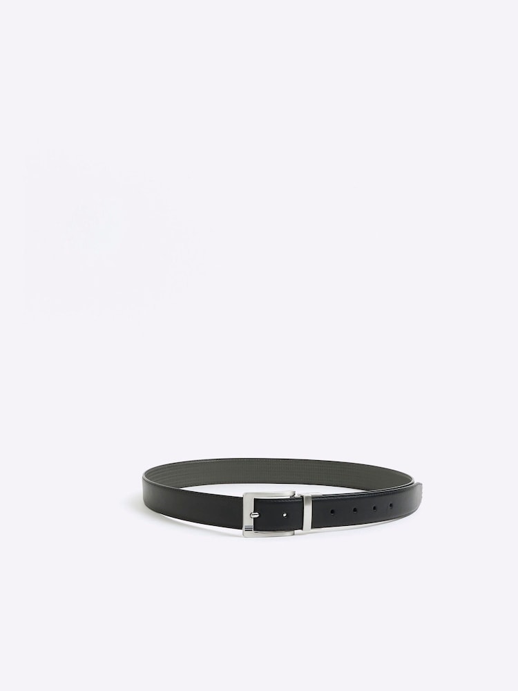 River Island Black Reversible Embossed Belt - Image 1 of 3