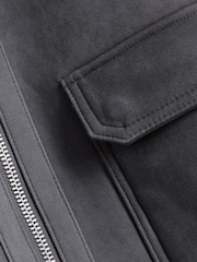 River Island Brown Gray Light Shearling Western Jacket - Image 7 of 8