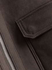 River Island Brown Gray Light Shearling Western Jacket - Image 8 of 8