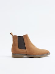River Island Brown Crepe Sole Chelsea Boots - Image 1 of 4