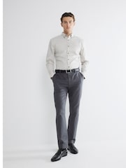 River Island Grey Muscle Fit Textured 100% Cotton Shirt - Image 1 of 5