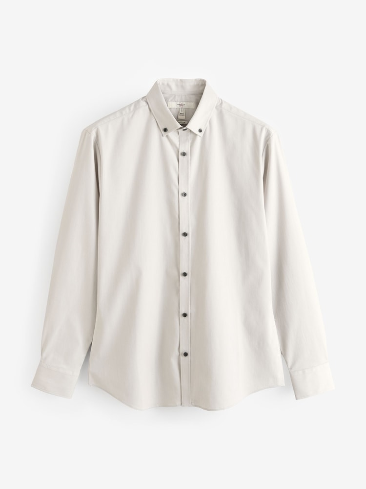 River Island Grey Muscle Fit Textured 100% Cotton Shirt - Image 5 of 5