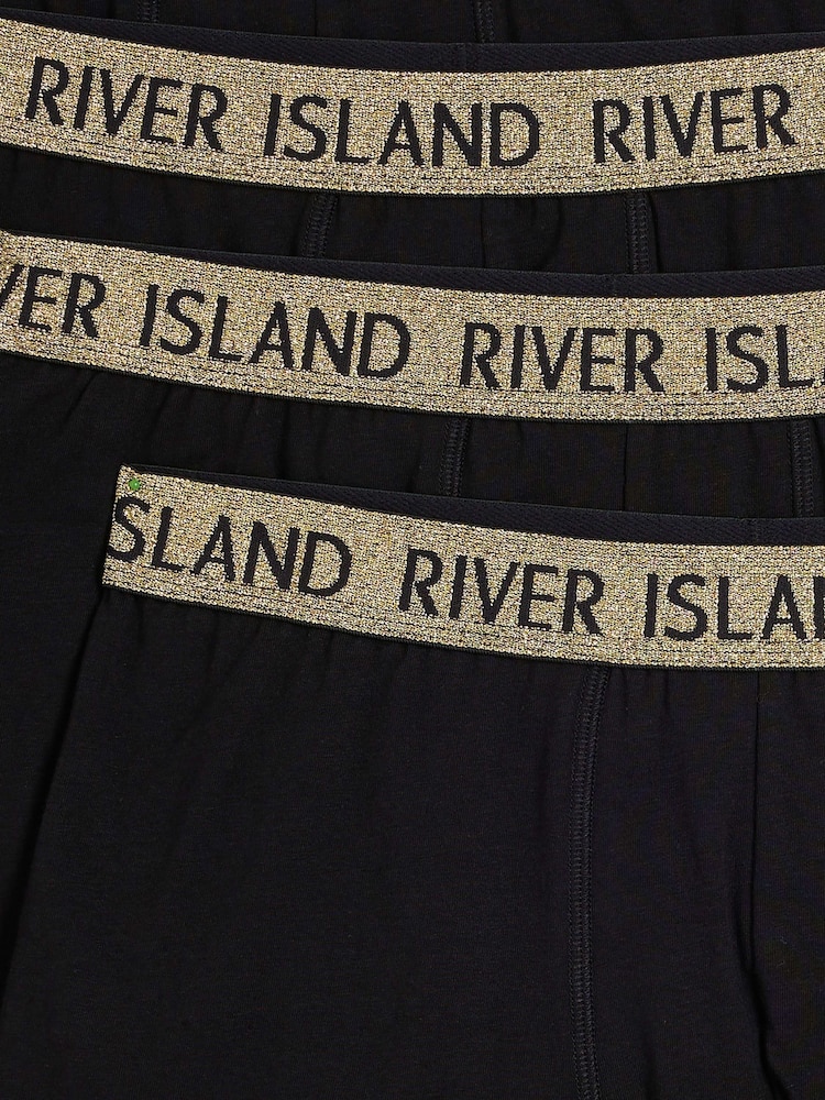ذهبي - حزمة من 4 بوكسرات بحزام خصر برّاق من River Island - صورة 5 من 5