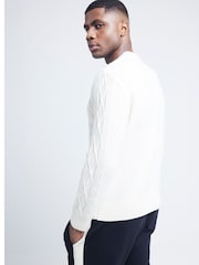 River Island Cream Cable Crew Jumper - Image 2 of 4
