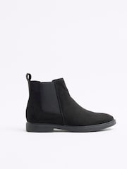 River Island Black Crepe Sole Chelsea Boots - Image 1 of 4