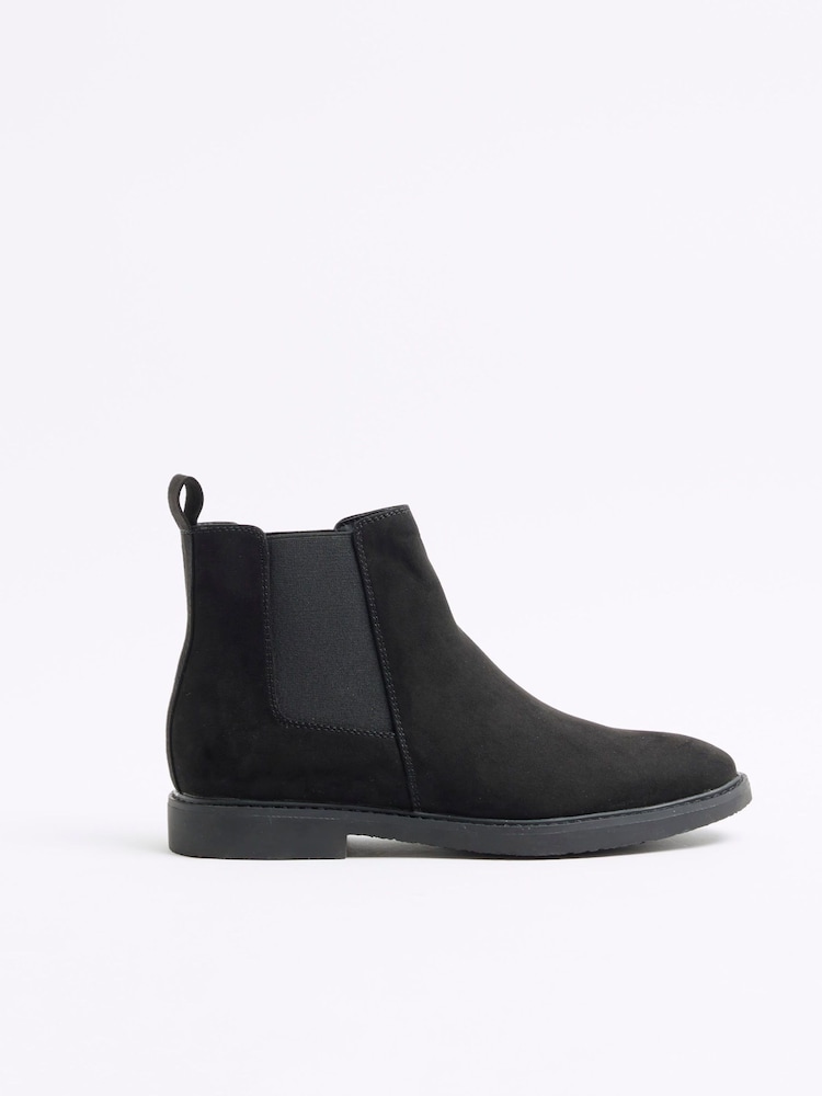 River Island Black Crepe Sole Chelsea Boots - Image 1 of 4
