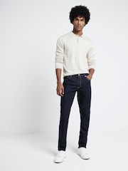 River Island Blue Slim Fit 100% Cotton Rinse Jeans - Image 1 of 4