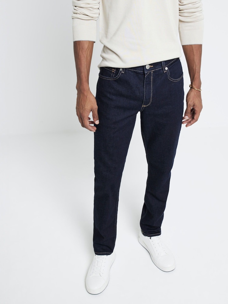 River Island Blue Slim Fit 100% Cotton Rinse Jeans - Image 2 of 4