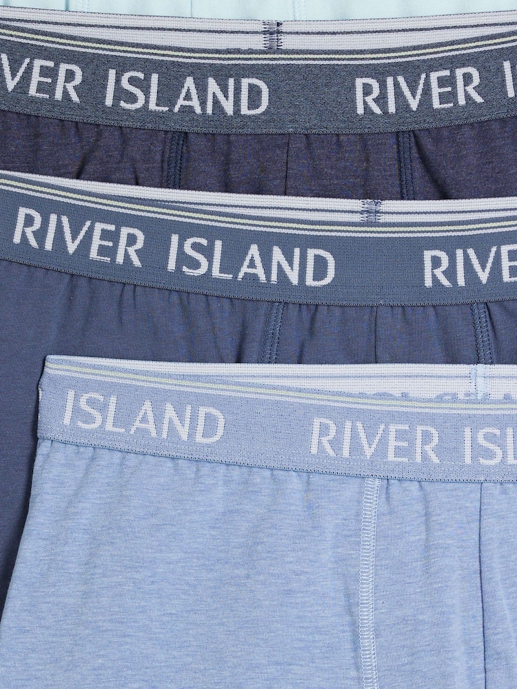 River Island Blue Blue Tipped Boxers 4 Pack - Image 5 of 5
