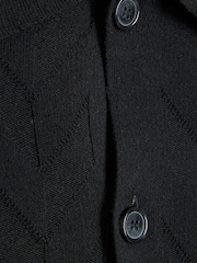 River Island Black Long Sleeve Chevron 100% Cotton Knitted Shirt - Image 4 of 4