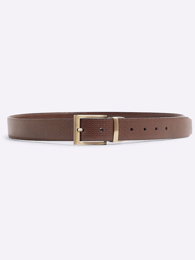 Braun - River Island Wendbarer, geprägter Gürtel - Bild 1 von 2 Braun - River Island Wendbarer, geprägter Gürtel - Bild 1 von 2