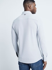 River Island Grey Texture Waffle Marl 100% Cotton Jersey Shirt - Image 2 of 6