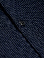 River Island Blue Texture Waffle Marl Jersey 100% Cotton Shirt - Image 6 of 6