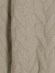 River Island Natural Long Sleeve Chevron 100% Cotton Knitted Shirt - Image 4 of 4