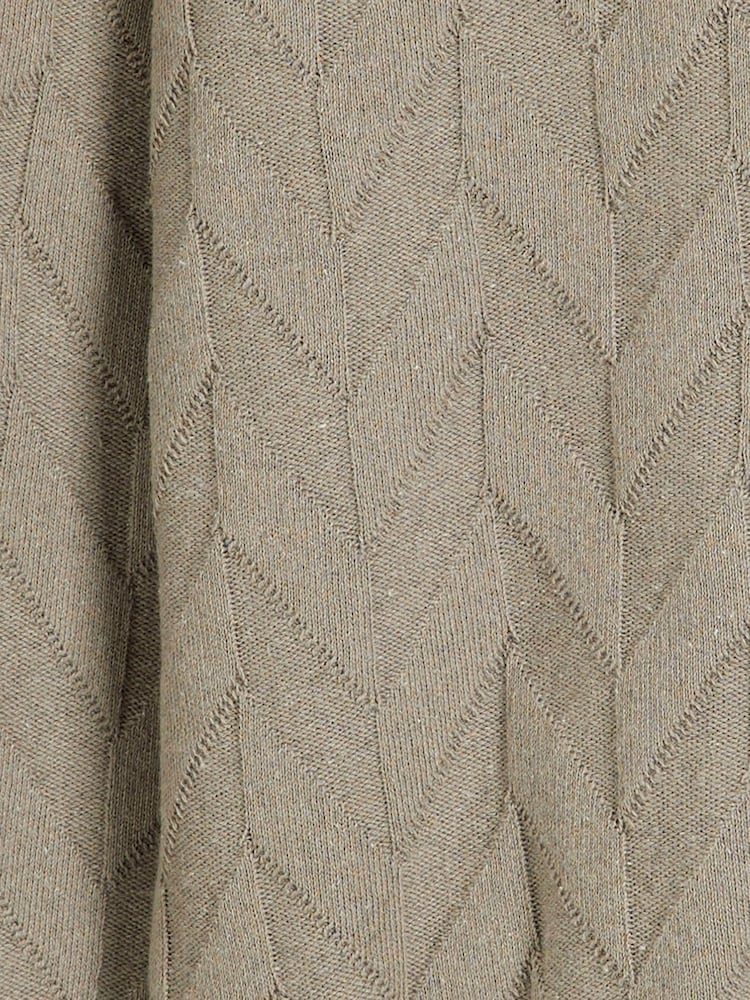 River Island Natural Long Sleeve Chevron 100% Cotton Knitted Shirt - Image 4 of 4