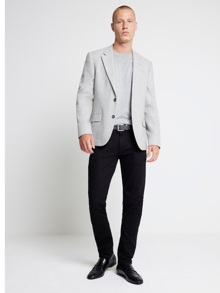 River Island Grey Wool Suit Trousers - Image 2 of 4