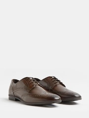 River Island Brown Lace up Brogue Derby Shoes - Image 2 of 5
