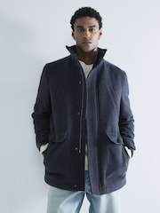 River Island Charcoal Wool Commuter Coat - Image 1 of 6