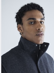 River Island Charcoal Wool Commuter Coat - Image 4 of 6