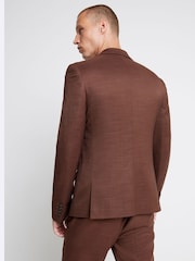 River Island Brown Skinny Fit Single Breasted Suit Jacket - Image 2 of 5
