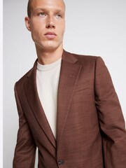 River Island Brown Skinny Fit Single Breasted Suit Jacket - Image 3 of 5
