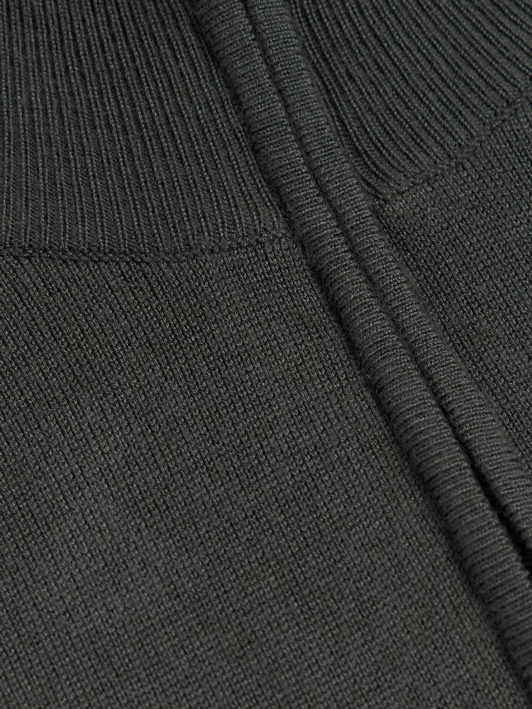 River Island Green Slim Fit Viscose Quarter Zip Jumper - Image 6 of 6