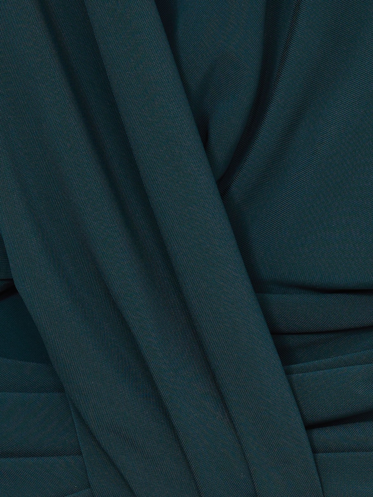 Reiss Teal Callie Draped-Front Jersey Mini Dress - Image 7 of 7
