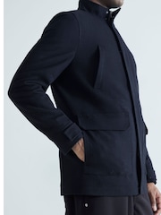 River Island Black Wool Commuter 100% Cotton Coat - Image 2 of 6