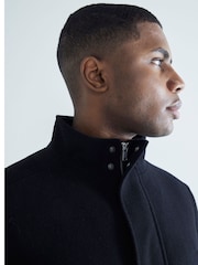 River Island Black Wool Commuter 100% Cotton Coat - Image 4 of 6