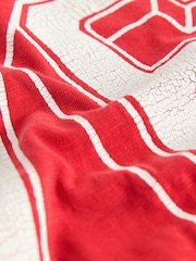 Superdry Red Crack Printed 100% Organic Cotton Dress - Image 10 of 12