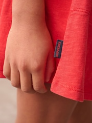 Superdry Red Crack Printed 100% Organic Cotton Dress - Image 7 of 12