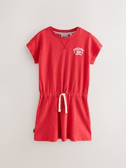 Superdry Red Crack Printed 100% Organic Cotton Dress - Image 8 of 12