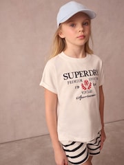 Superdry White Embroidery T-Shirt - Image 3 of 9