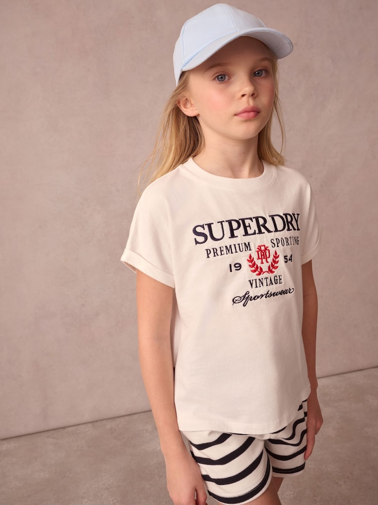 Superdry White Embroidery T-Shirt - Image 3 of 9