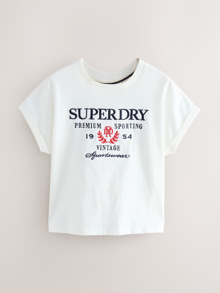Superdry White Embroidery T-Shirt - Image 5 of 9