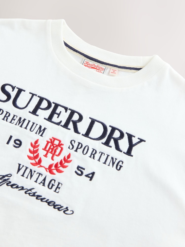 Superdry White Embroidery T-Shirt - Image 7 of 9