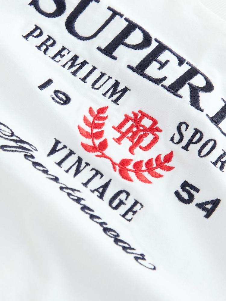 Superdry White Embroidery T-Shirt - Image 8 of 9