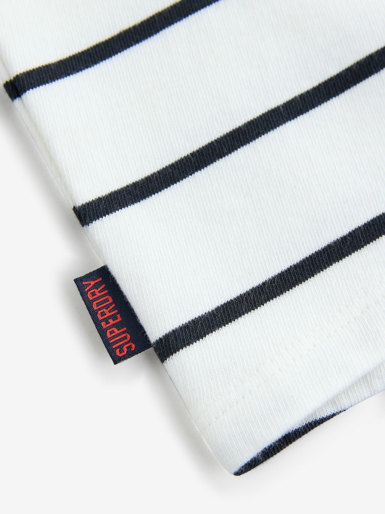 Superdry White Stripe Classic Flag Sweat Dress - Image 10 of 10 Superdry White Stripe Classic Flag Sweat Dress - Image 10 of 10
