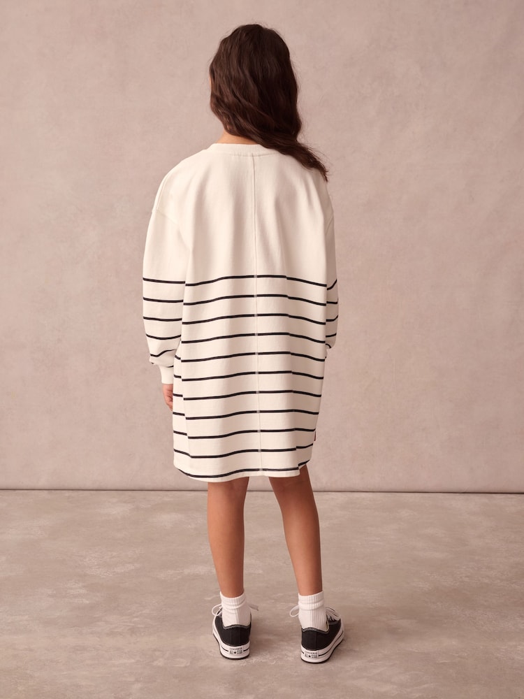 Superdry White Stripe Classic Flag Sweat Dress - Image 2 of 10 Superdry White Stripe Classic Flag Sweat Dress - Image 2 of 10